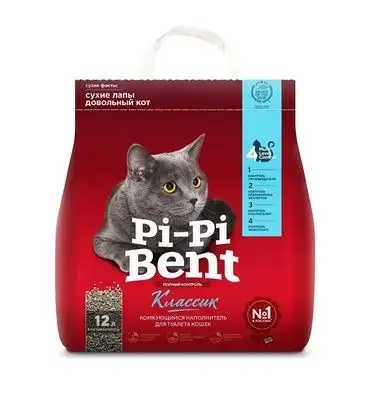 Купить pi-pi-bent комкующийся наполнитель для кошек в пакете classic