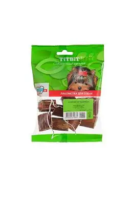 TiTBiT лакомство для собак пищевод говяжий резаный (в мягкой уп-ке),7шт. - 5634