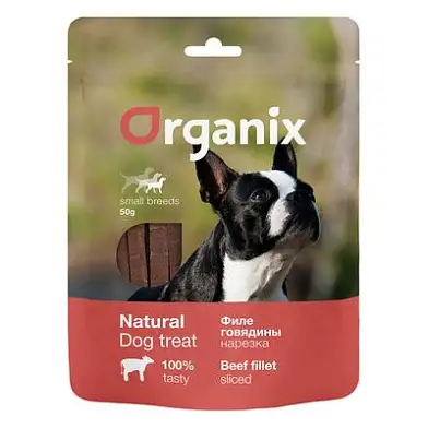 Organix лакомства для собак малых пород Нарезка из филе говядины 100% мясо