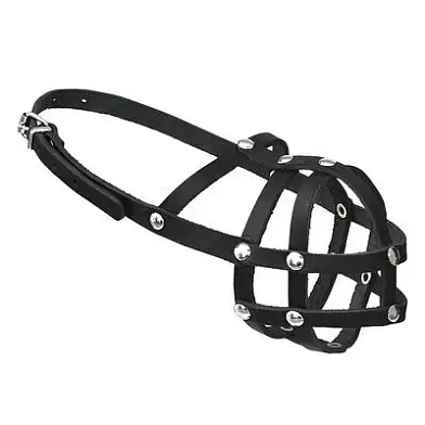 Tappi Дэми амуниция намордник из натуральной кожи для собак, черный